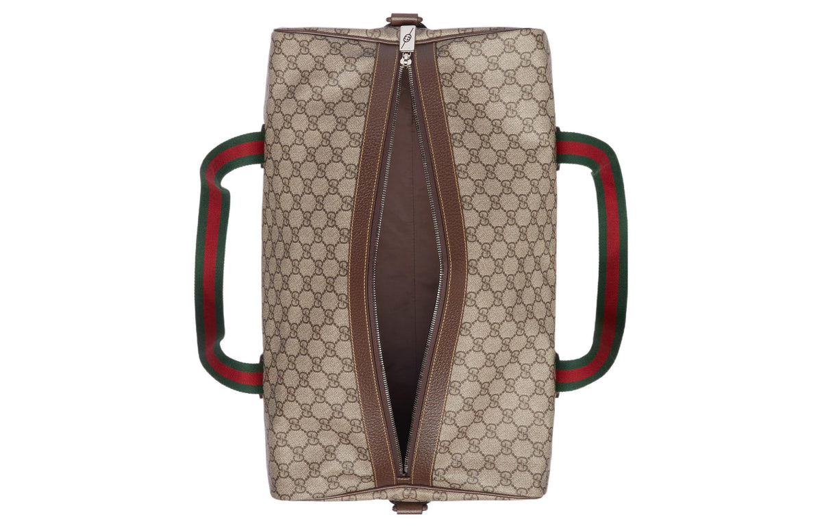 Gucci Medium Duffle Bag With Web 'Beige Brown' 758664-FACK7-9768