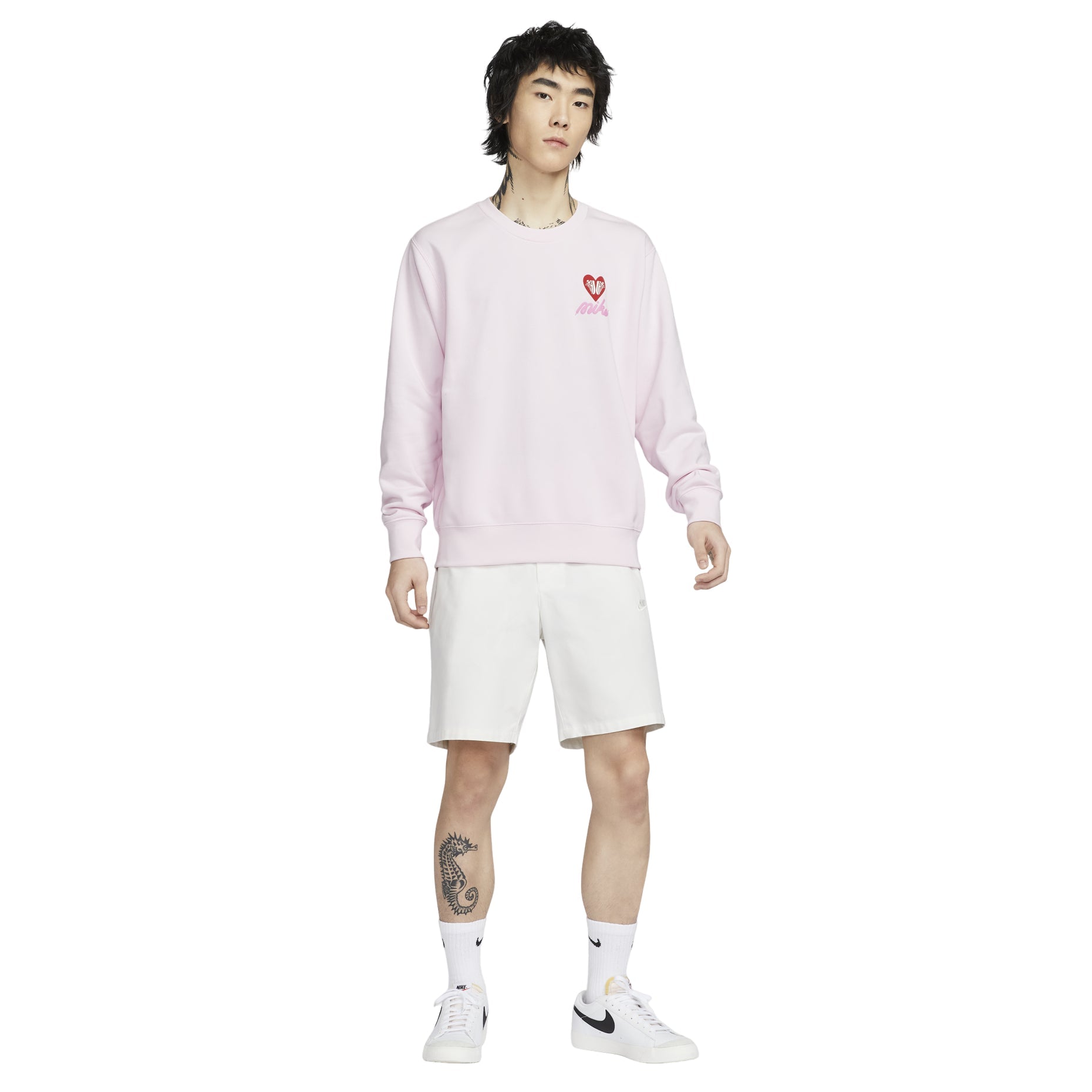 Nike Club French Terry Crew Neck Sweatshirt Asia Sizing 'Pink Foam' IB8233-663