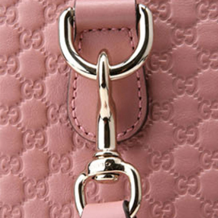 (WMNS) Gucci Logo Embossing Cowhide Large Capacity Boston handbag Pink 449646-BMJ1G-5806