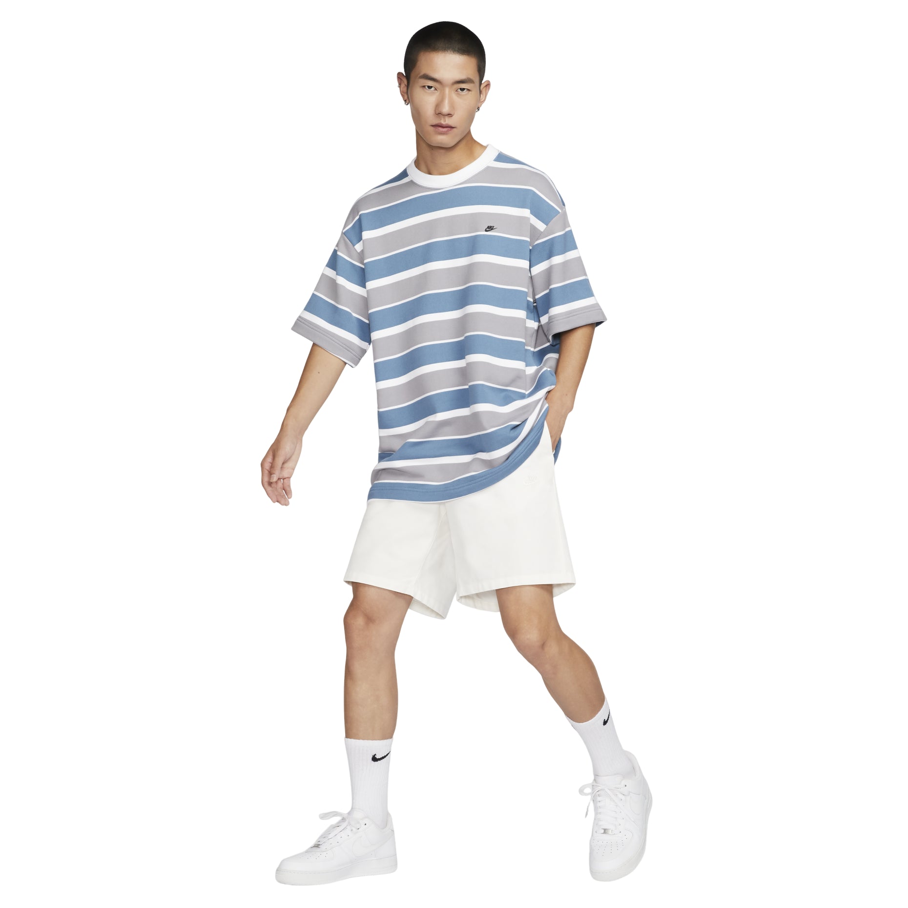 Nike Sportswear French Terry T-Shirt Asia Sizing 'Aegean Storm White' HJ6781-429
