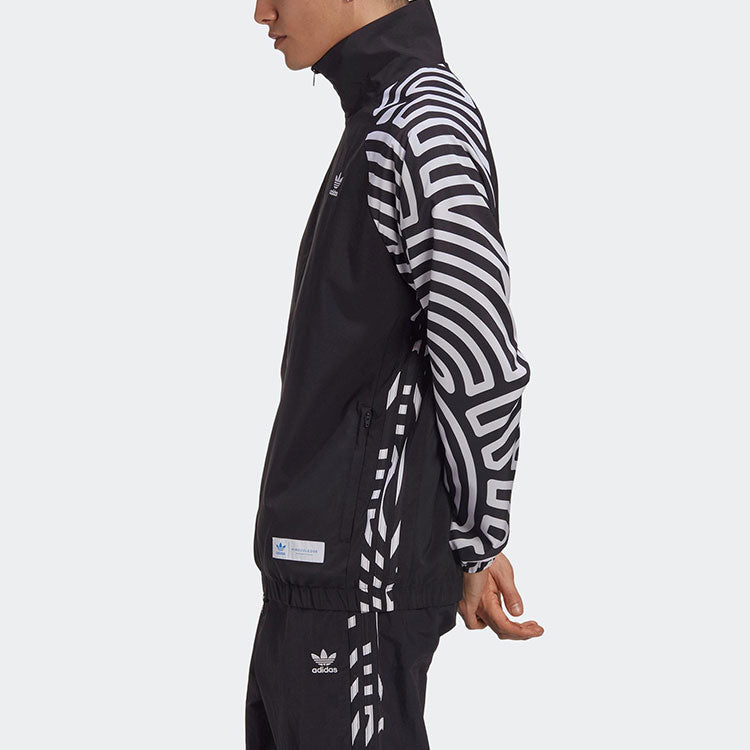 adidas originals x Takahashi Riko Crossover Stripe Stand Collar Zipper Casual Sports Jacket Black GJ6717