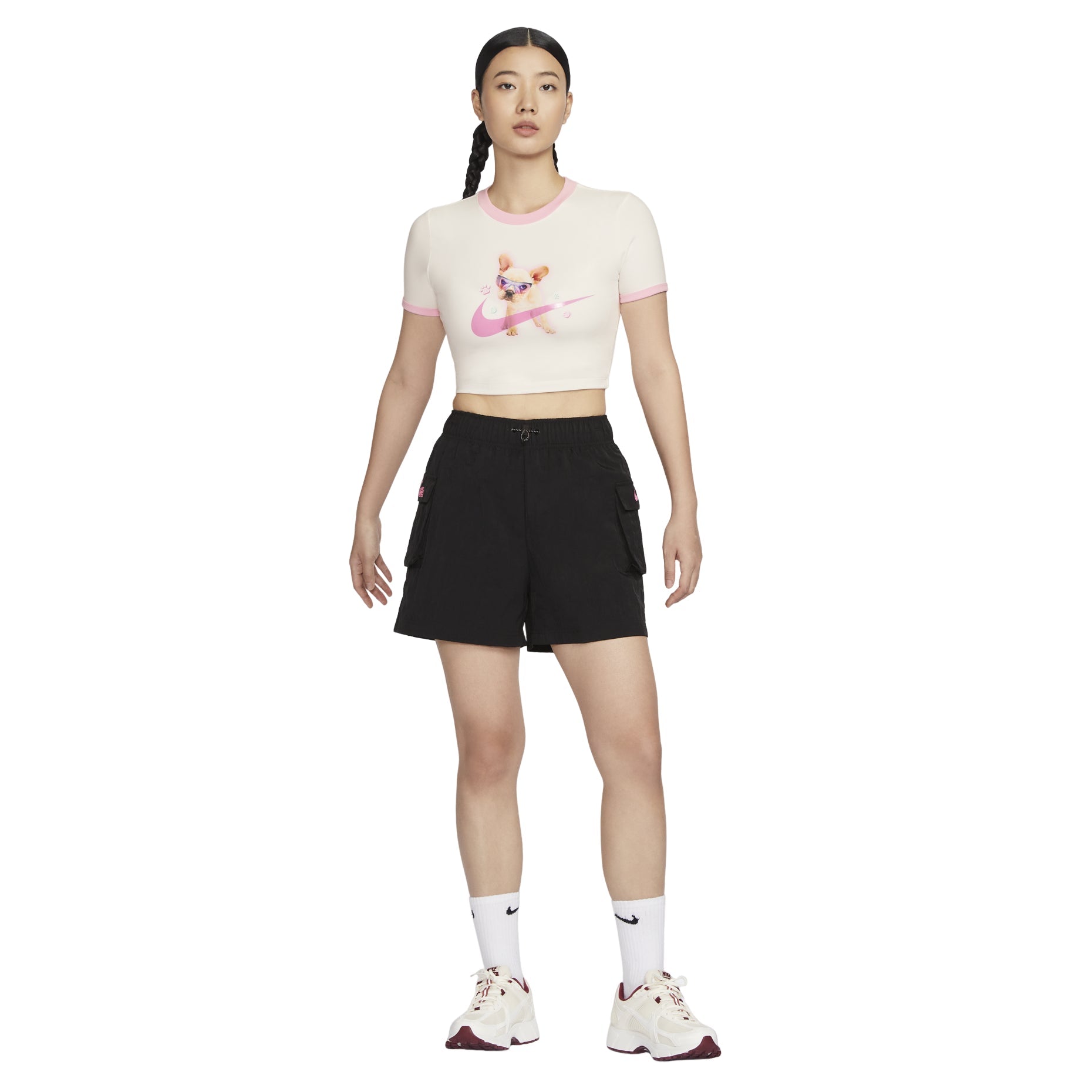 (WMNS) Nike Sportswear Slim Cropped T-Shirt Asia Sizing 'Sail' HM4621-133