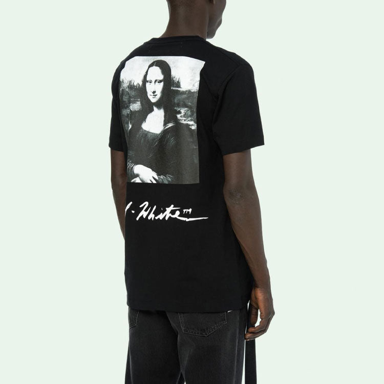 Off-White SS19 Tee Short Sleeve Mens Mona Lisa Normal Fit OMAA027S191850051020
