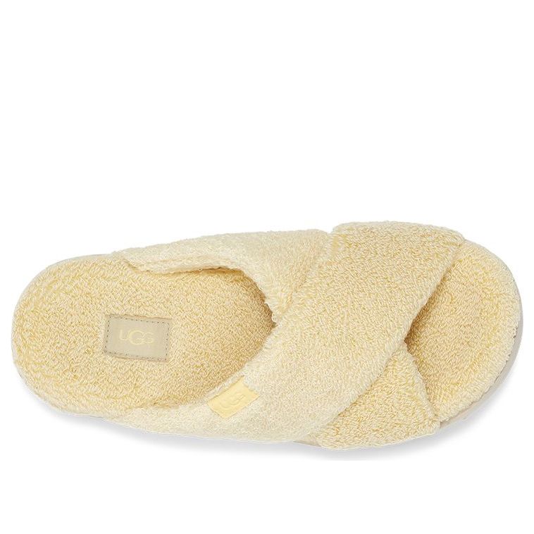 (WMNS) UGG Fluff Sugar Terry Cross Slide 'Yellow' 1126385-BPDD