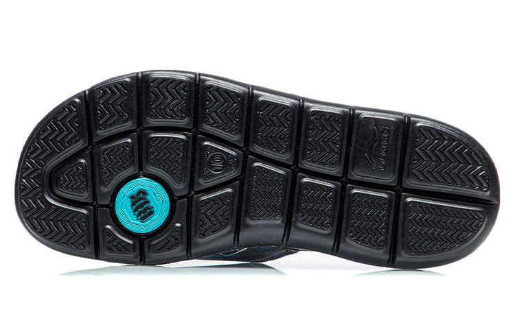 Li-Ning Badfive Basketball Slides 'Black Blue' ABTR007-4