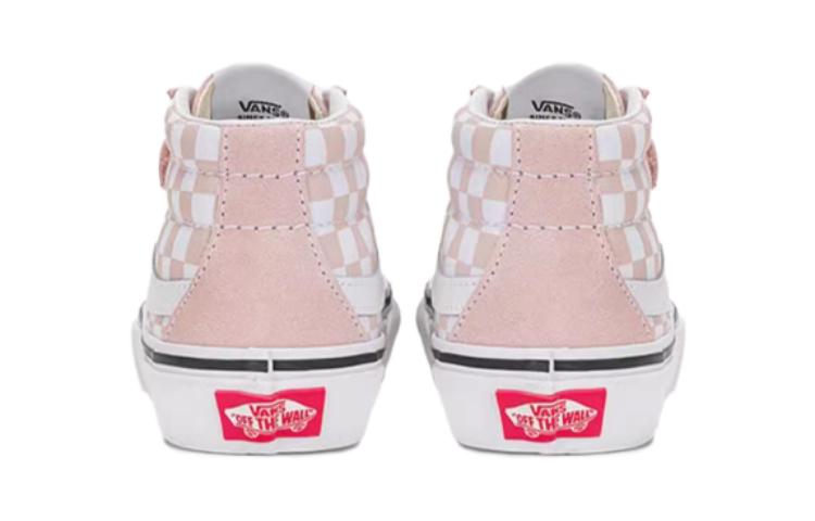 (PS) Vans SK8-MID Checkboard Shoes 'Pink White' VN00018TBQL