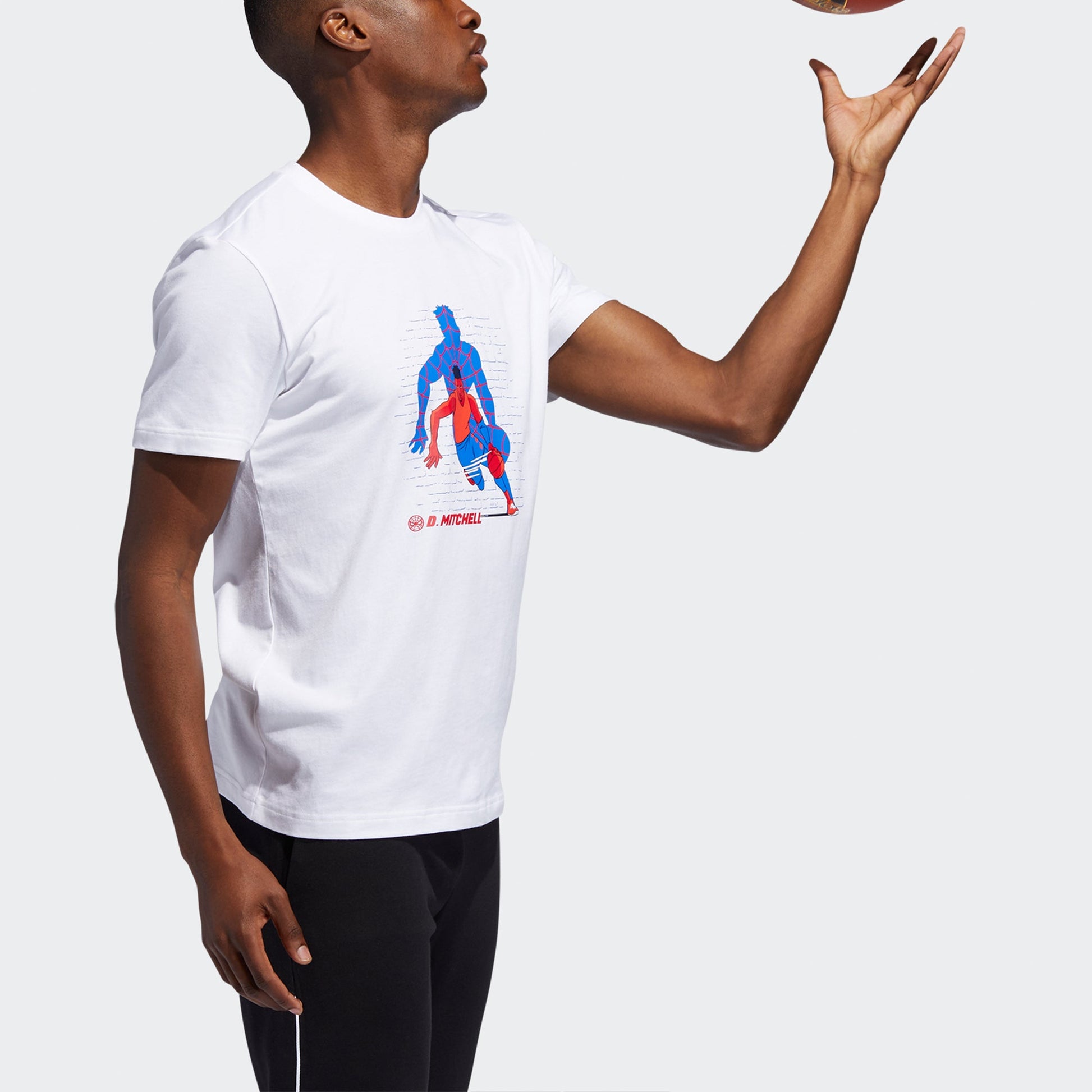 adidas x Marvel Spiderman Basketball T-Shirt 'White' DX6893
