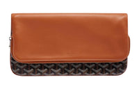 GOYARD Sainte-Marie Canvas With Leather Clutch Medium Size Unisex Brown