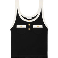 CELINE Tank Top Women's Black White