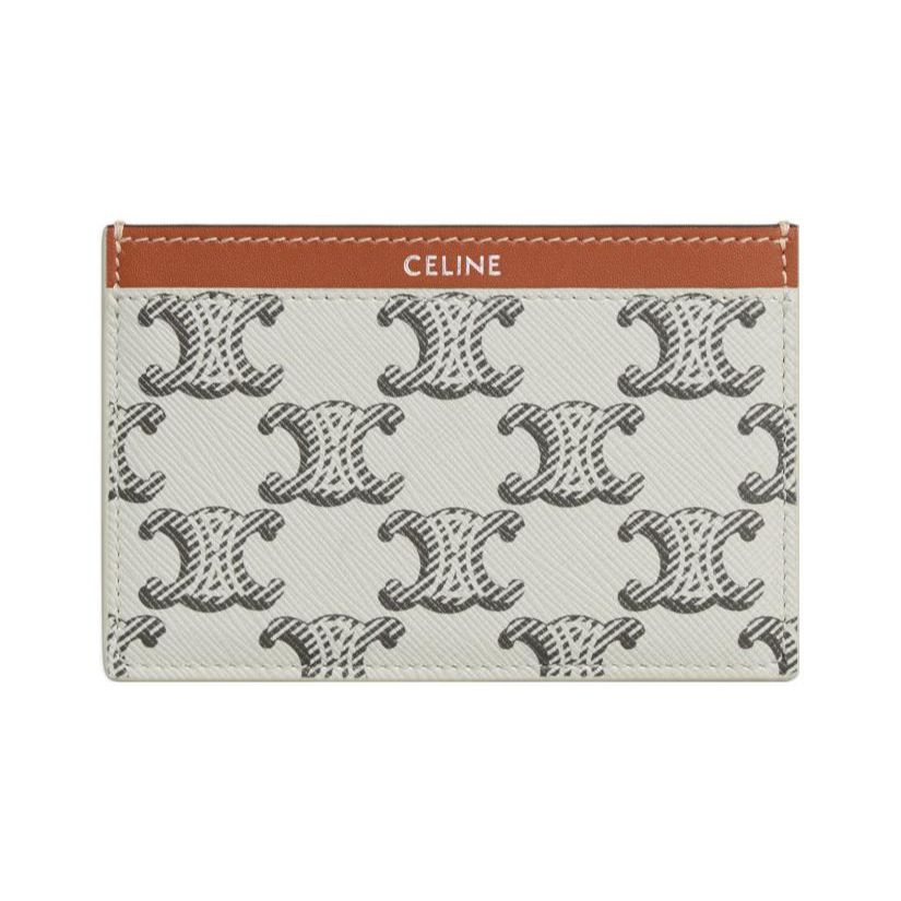 CELINE Cowhide Leather Card Holder Card Holder Men's Tan/Light Umber