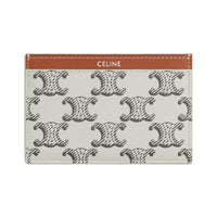 CELINE Cowhide Leather Card Holder Card Holder Men's Tan/Light Umber