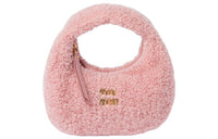 MIU MIU Wander Series Sheepskin Crescent Bag Hobo Shoulder Bag Crossbody Handbag Women's Pink