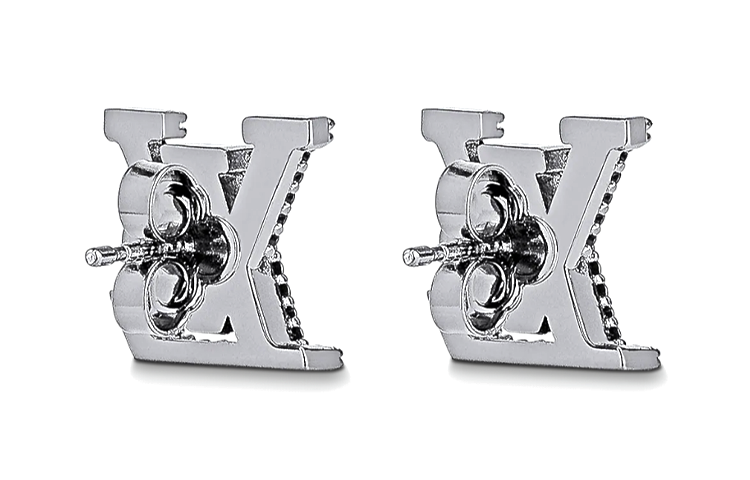 LOUIS VUITTON Metal Stud Earrings Women's Black