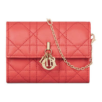 DIOR DIORIVIERA Lambskin Crossbody Bag Shoulder Bag Extra Mini Women's Coral
