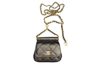 CHANEL 22K Autumn And Winter Calfskin Fanny Pack Women's Black