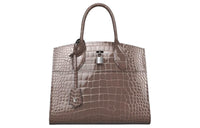 LOUIS VUITTON CITY STEAMER Luminous Crocodile Leather Handbag Medium Size Women's Taupe