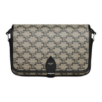 CELINE Canvas With Calfskin Shoulder Bag Small Size Unisex Light Umber