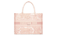 DIOR BookTote Ruiyi Print Embroidery Letter Version Custom Tote Bag Shopping Bag Handbag Small Size Women's Candy Pink