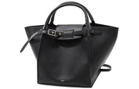 CELINE Calfskin Tote Bag Shopping Bag Portable Crossbody Bag Shoulder Bag Small Size Women's Black