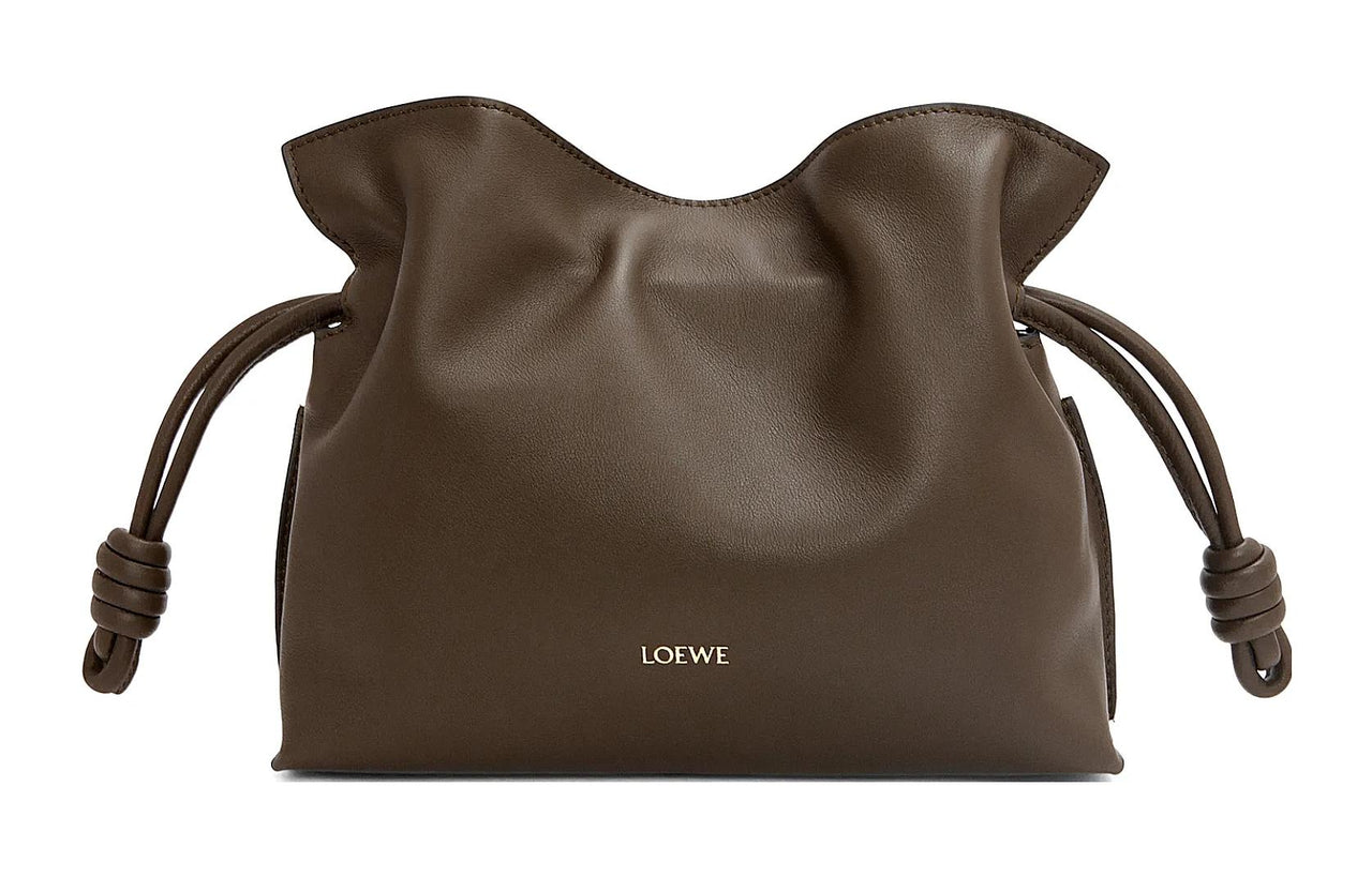LOEWE Flamenco Nappa Cow Leather Clutch Mini Women's Chocolate