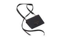 PRADA Saffiano Leather Card Holder Card Holder Men's Black