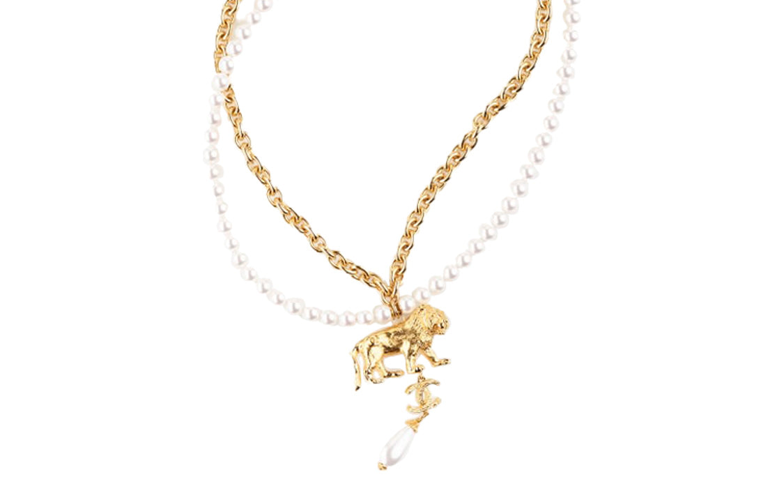 CHANEL Necklaces Women's Gold