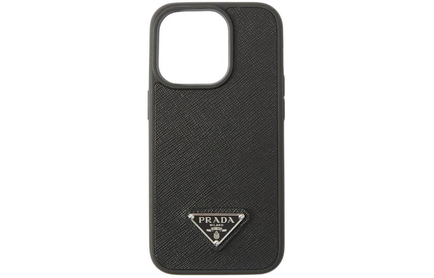 PRADA Leather Phone Case Classic Black Saffiano Available For IPhone 13 Pro