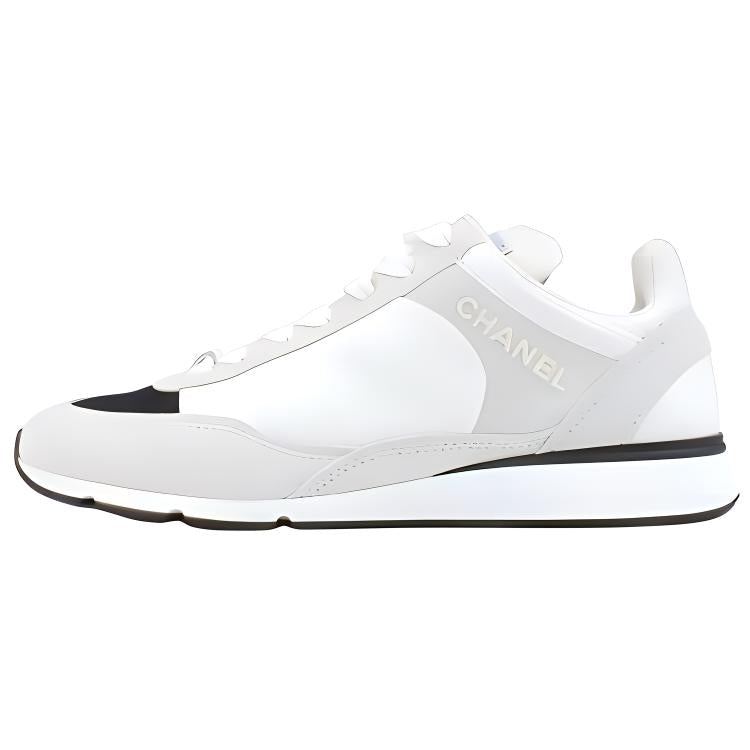CHANEL Low Top Casual Shoes Women's Gray White Black