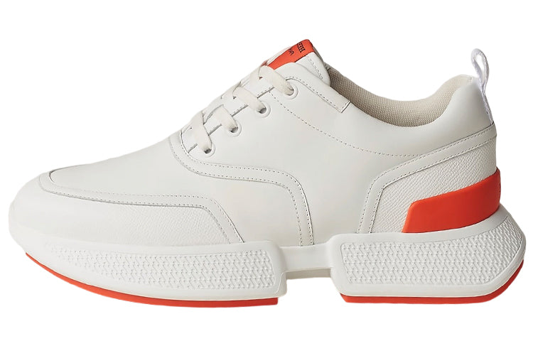 HERMES Giga Slip-Resistant Low-Top Sports Casual Shoes Men's White Orange