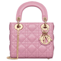 DIOR Lady Dior Sheepskin Dior Bag Shoulder Bag Crossbody Bag Handbag Mini Women's Pink Hydrangea