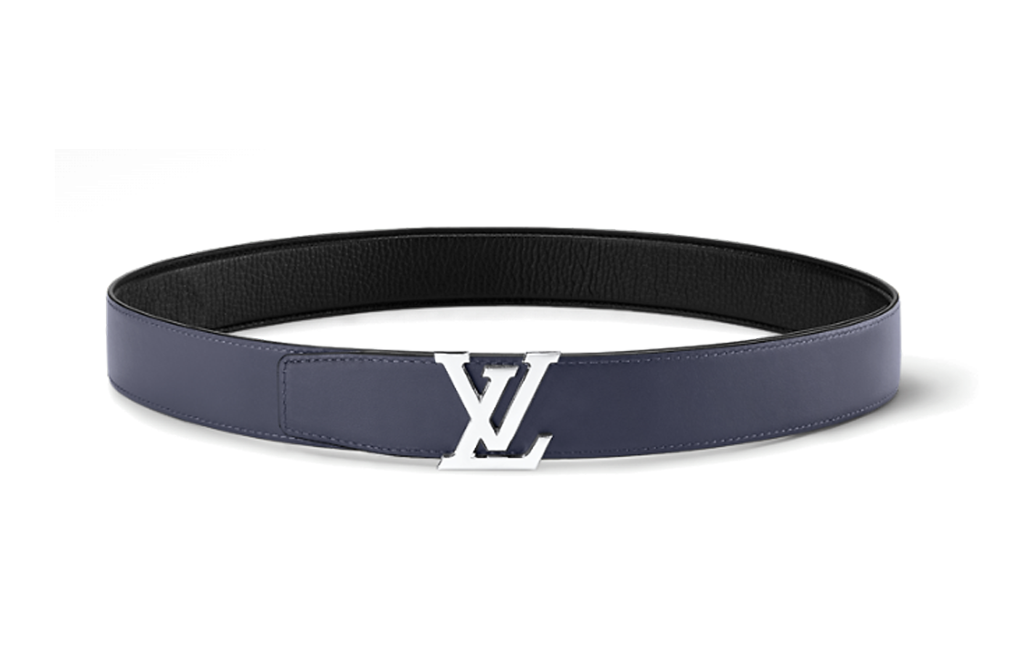 LOUIS VUITTON Leather Leather Belts Unisex Black Width: 3.5cm