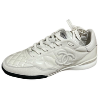 CHANEL 24a German Army Trainers Low Top Casual Shoes Men's White