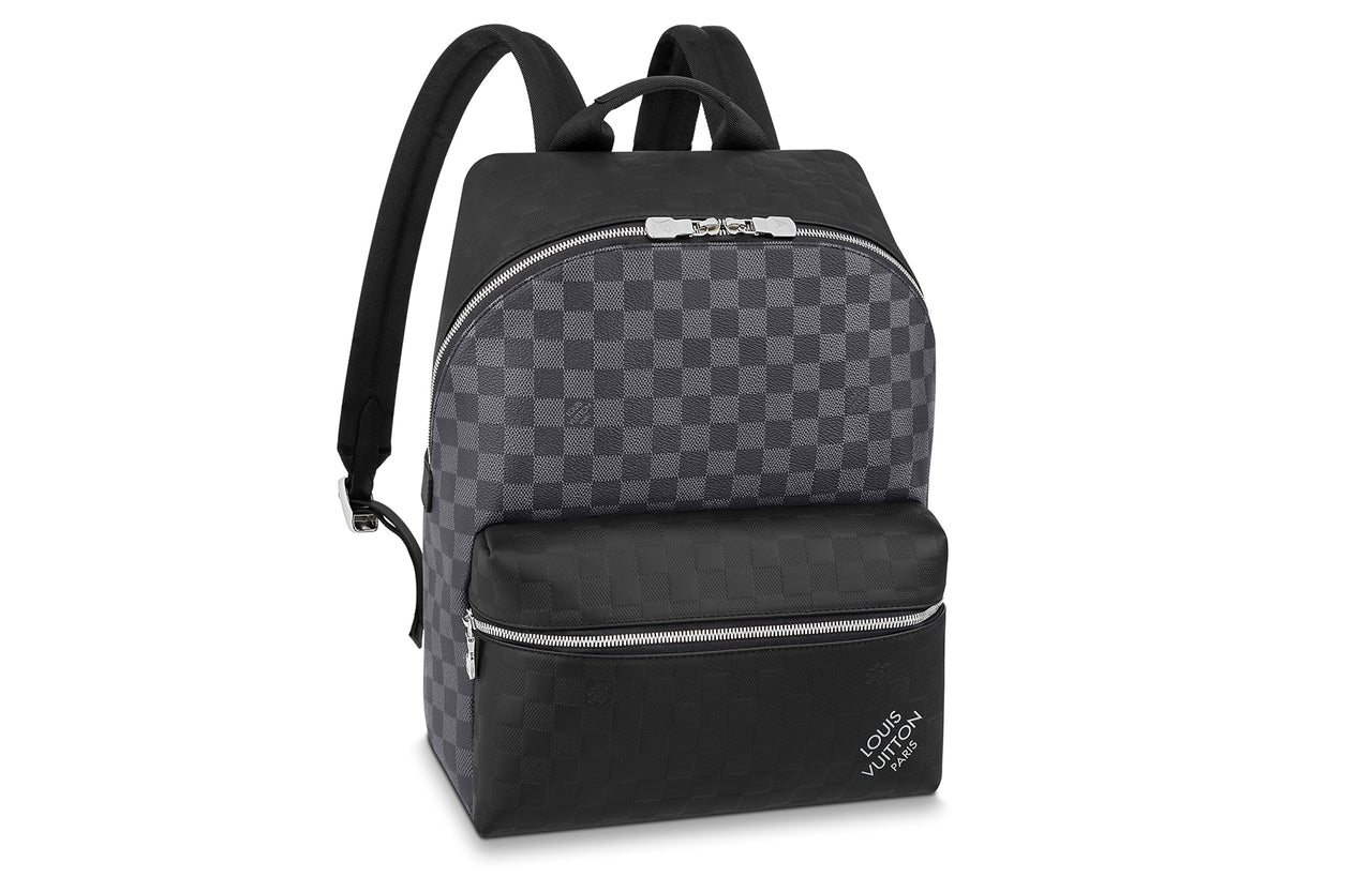 LOUIS VUITTON Discovery Canvas With Leather Backpack Small Size Men's Gray/Black