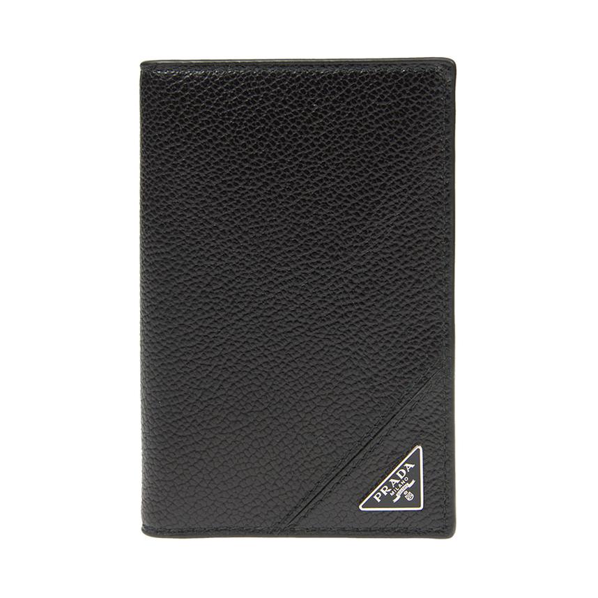 PRADA Calfskin Card Holder Men's Black