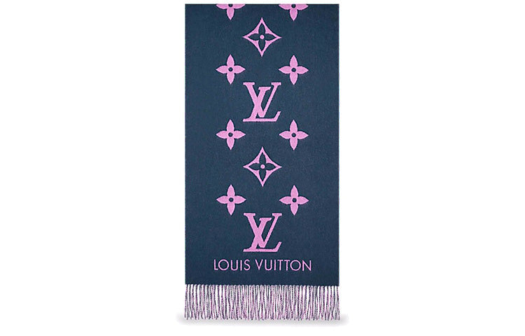 LOUIS VUITTON Knit Scarves Women's Pink Purple