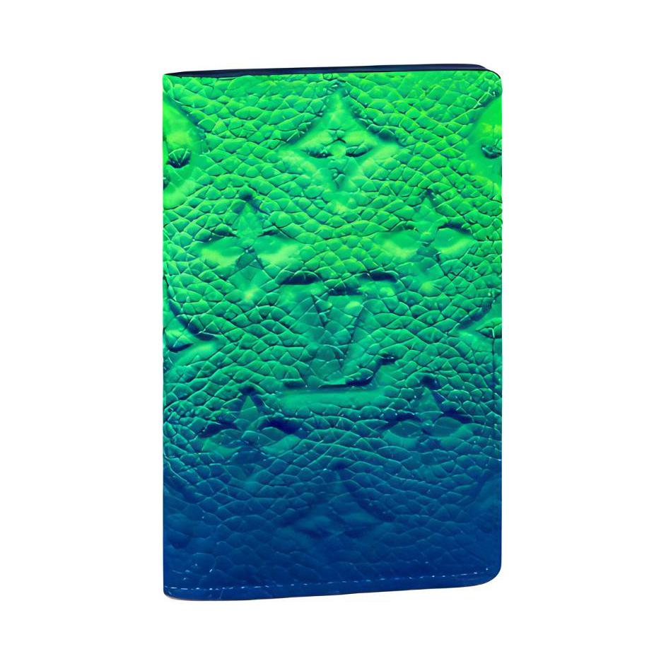 LOUIS VUITTON Pocket Organizer Taurillon Illusion Blue/Green