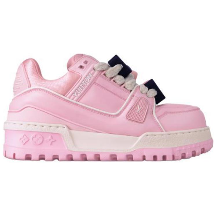 LOUIS VUITTON Trainer Maxi LOVE Component Logo Low Top Skateboard Shoes Women's Pink