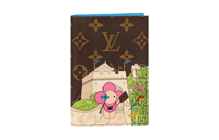 LOUIS VUITTON Passport Cover Monogram Vivienne Myosotis Blue
