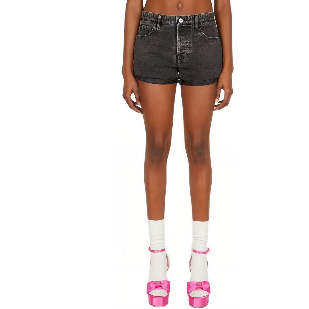 MIU MIU Denim Shorts Women's Dark Gray