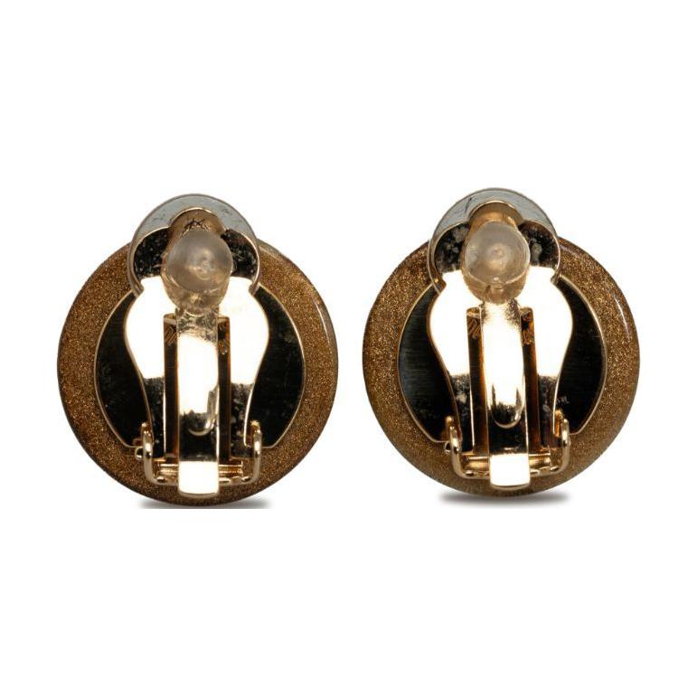 CHANEL 2001 Cc Clover Clip on Earrings