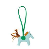 HERMES Sheepskin Pendants Unisex Mint Blue