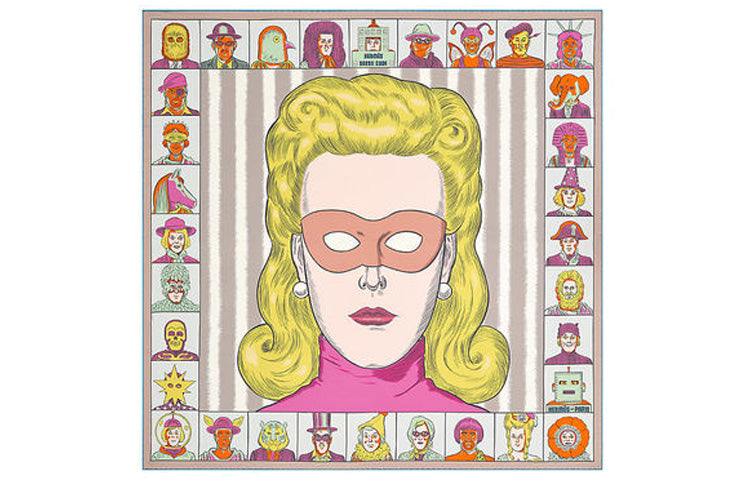 HERMES Silk Scarves Women's Apricot