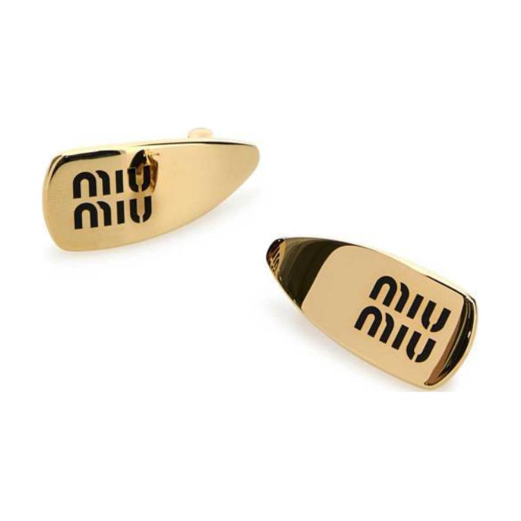 MIU MIU Metal Hair Clips Women's Gold