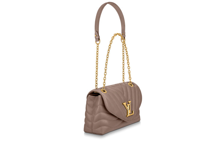 LOUIS VUITTON New Wave Smooth Cow Leather Handbag, Shoulder Bag, Crossbody Bag Women's Taupe