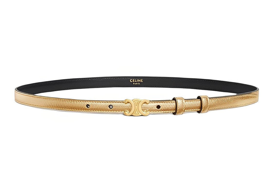 CELINE Individual Fashion Trend Belt Women's Gold Width: 1.3cm