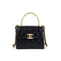 CHANEL Sheepskin Kelly Bag, Shoulder Bag, Crossbody Handbag Mini Women's Black