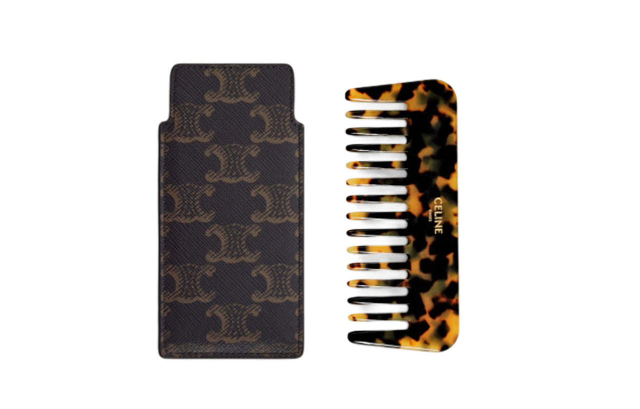 CELINE Small Size Logo Print Comb Complaisant