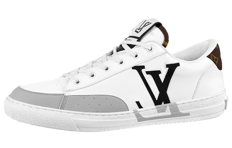 LOUIS VUITTON Charlie Trainers White Cacoa Brown Black