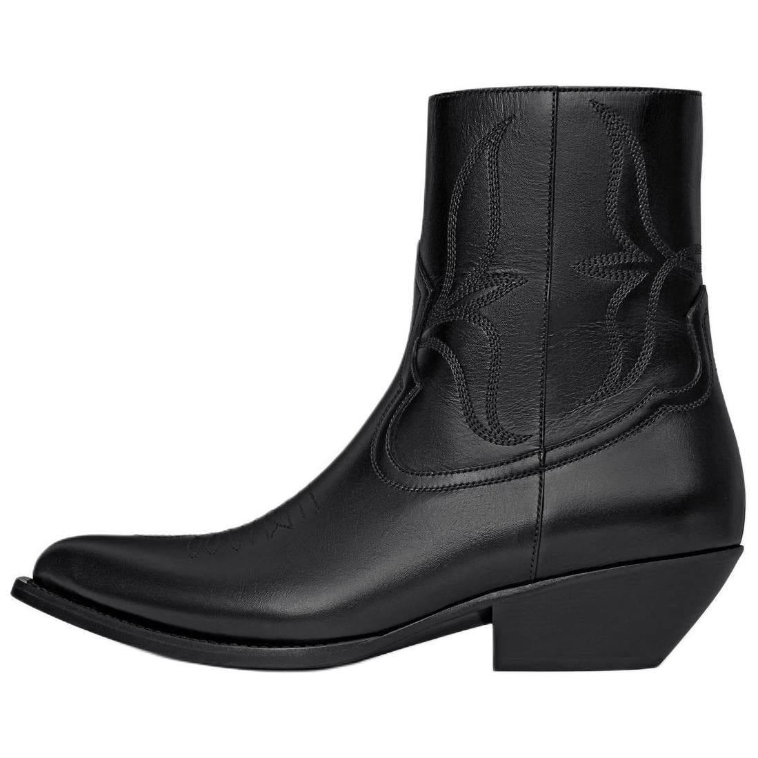 CELINE Leon Ankle Boots 5cm Women's Black