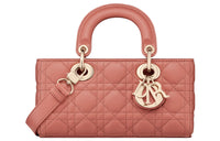 DIOR Lady D-JOY Sheepskin Daisie Bag Shoulder Bag Crossbody Bag Handbag Small Size Women's Soft Pink